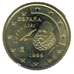 Anverso de 50 Céntimos de euro (1er tipo; 1er mapa)