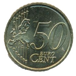 Reverso de 50 Céntimos de euro (2º tipo; 2º mapa)
