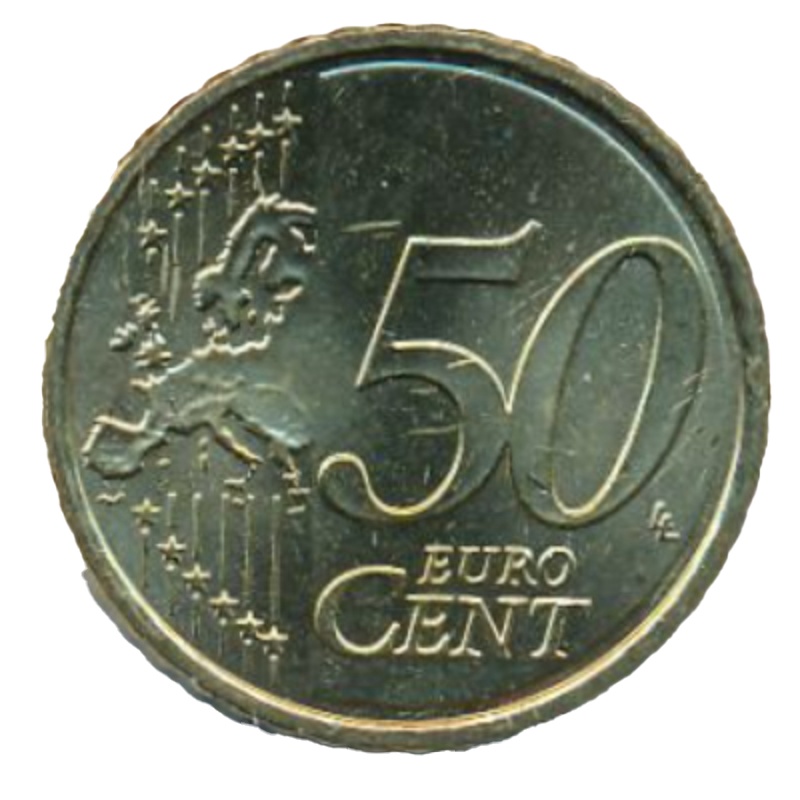 Reverso de 50 Céntimos de euro (2º tipo; 2º mapa)