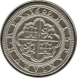 Reverso de 50 Euros (50 Reales “Cincuentín” de Felipe III)