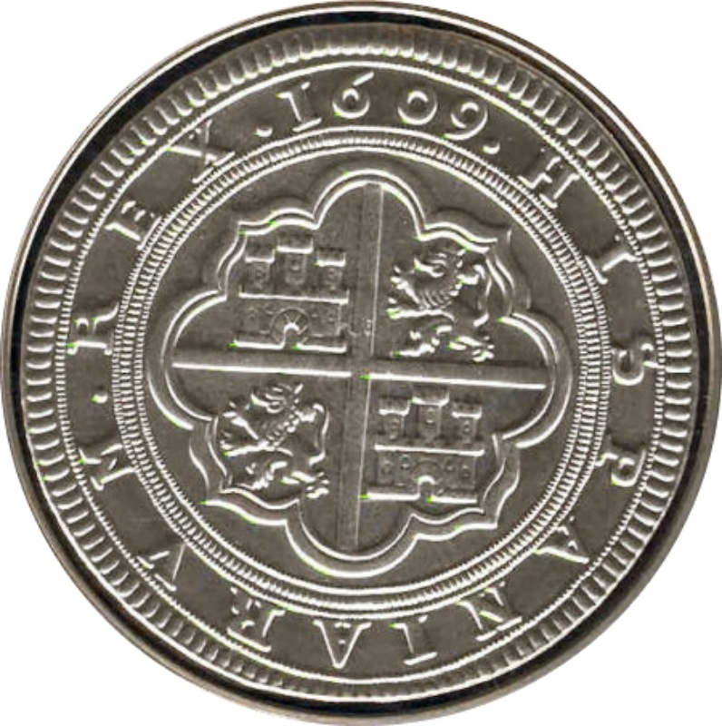 Reverso de 50 Euros (50 Reales “Cincuentín” de Felipe III)