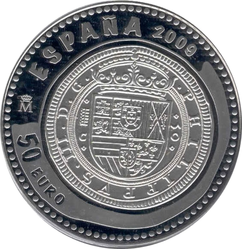 Anverso de 50 Euros (50 Reales “Cincuentín” de Felipe III)