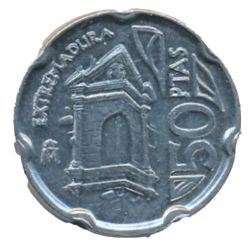 Anverso de 50 Pesetas (Extremadura)