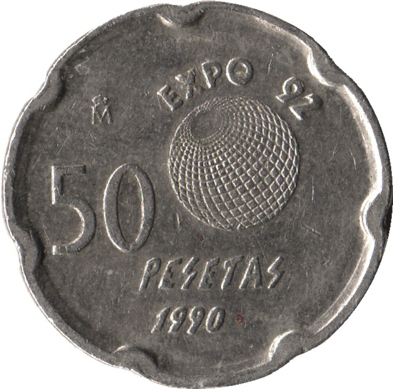 Reverso de 50 Pesetas - Juan Carlos I (Expo '92)
