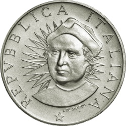 Anverso de 500 Liras (Colombo - Mapas)