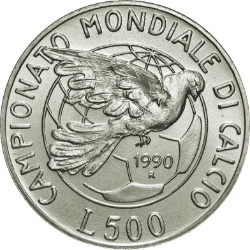 Reverso de 500 Liras (Copa del mundo 1990)