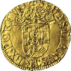 Anverso de 500 Reales "Corona Cerrada" - Sebastião I (ceca de Lisboa)