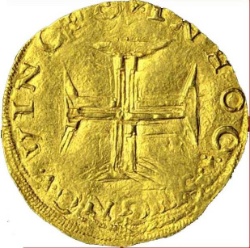 Reverso de 500 Reales "P-O" - Sebastião I (ceca de Oporto)