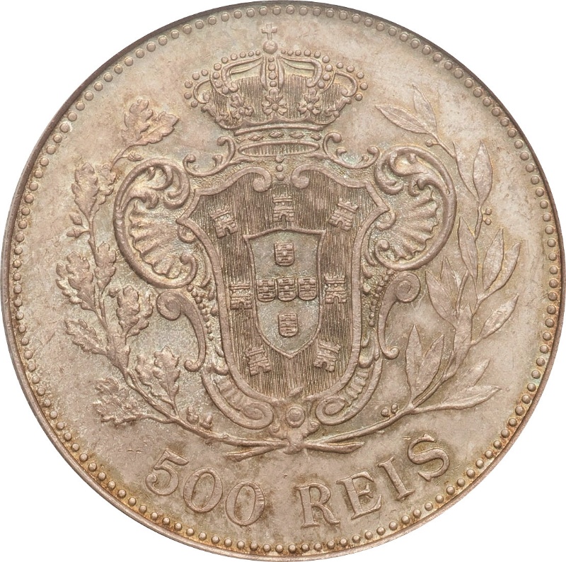 Reverso de 500 Reales (Réais) - Manuel II