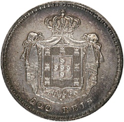 Reverso de 500 Reales (Réais) - Pedro V