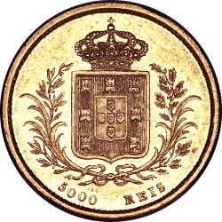 Reverso de 5000 Reales (Réais) - Luiz I