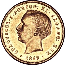 Anverso de 5000 Reales (Réais) - Luiz I
