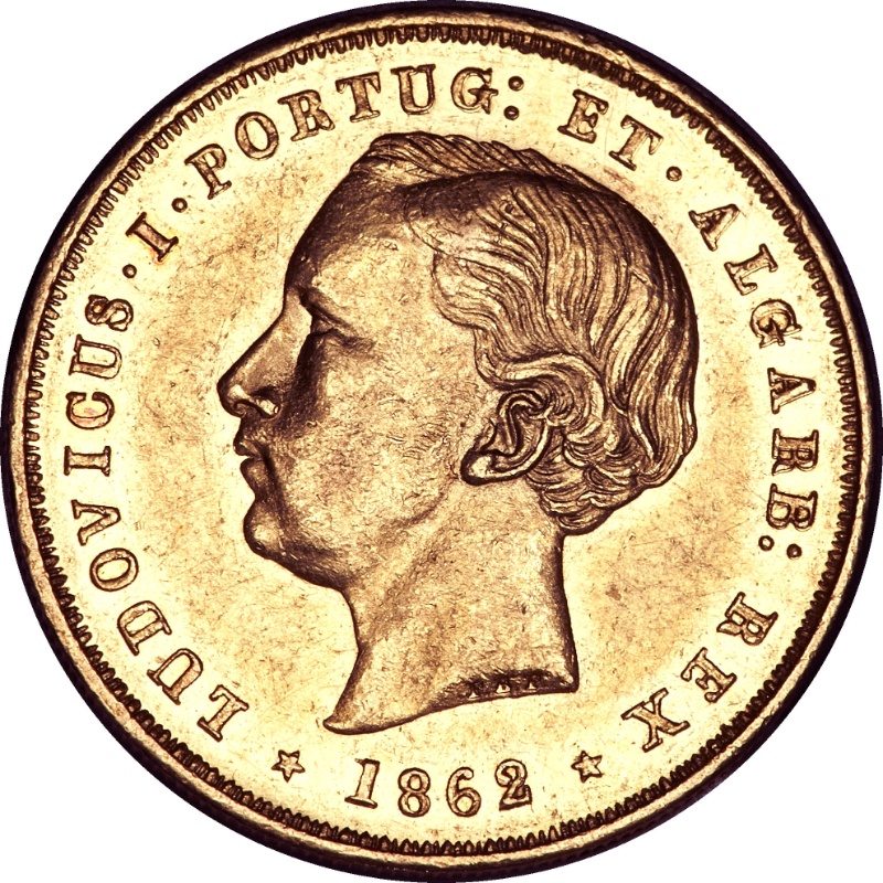 Moneda 5000 Reales (Réais) - Luiz I | 1862 - 1863 - Anverso Anverso de 5000 Reales (Réais) - Luiz I
