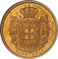 Reverso de 5000 Reales (Réais) - Luiz I