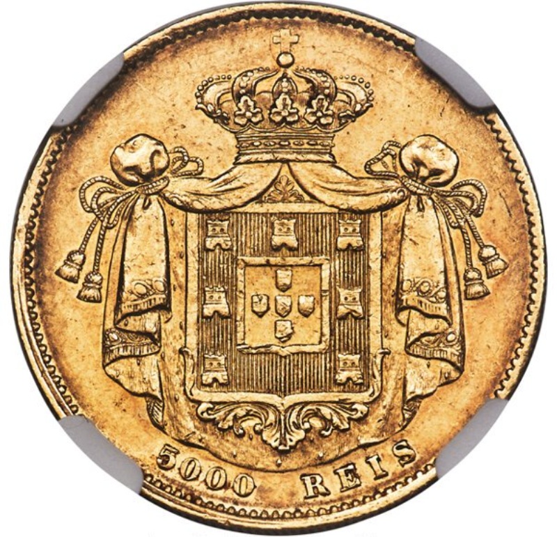 Moneda 5000 Reales (Réais) - María II | 1838 - 1851 - Reverso Reverso de 5000 Reales (Réais) - María II