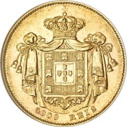 Reverso de 5000 Reales (Réais) - Pedro V