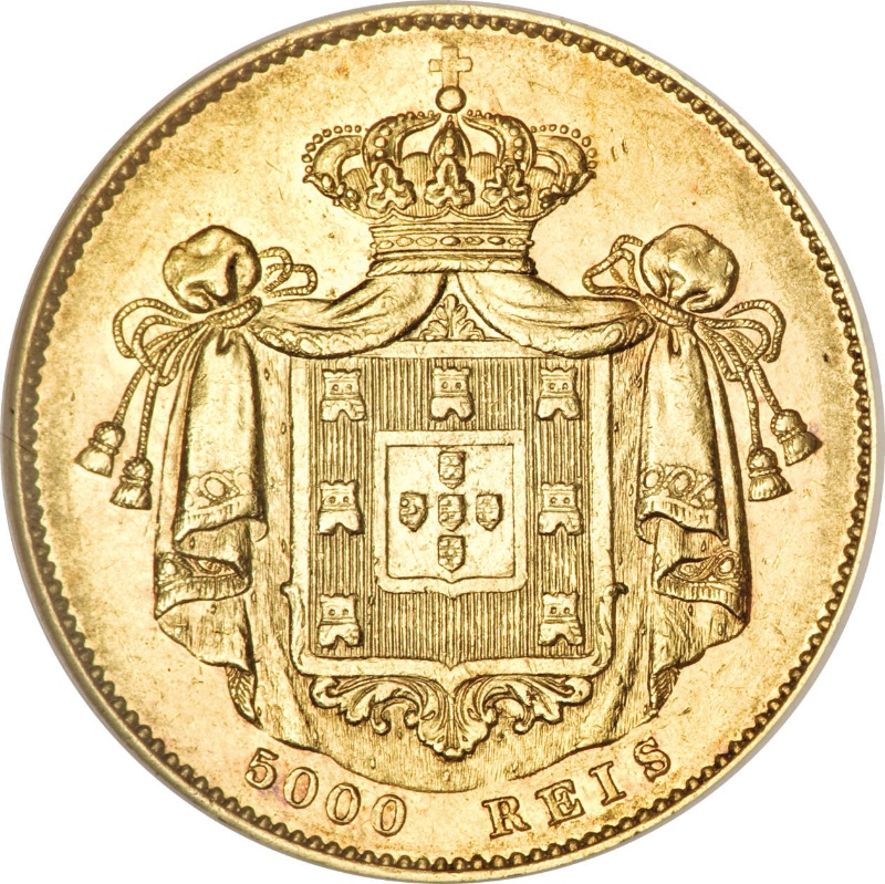 Moneda 5000 Reales (Réais) - Pedro V | 1860 - 1861 - Reverso Reverso de 5000 Reales (Réais) - Pedro V