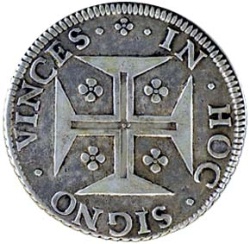 Reverso de 6 Vinténs - Pedro II (Corona del Rey, ceca de Lisboa)
