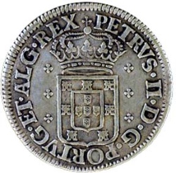 Anverso de 6 Vinténs - Pedro II (Corona del Rey, ceca de Lisboa)