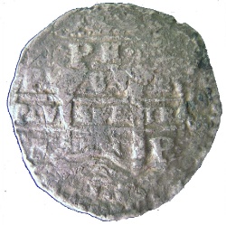 Reverso de 600 Reales (Réais) - Afonso VI (Contramarca "600" sobre "8 Reales (Réais) - Felipe IV, España")