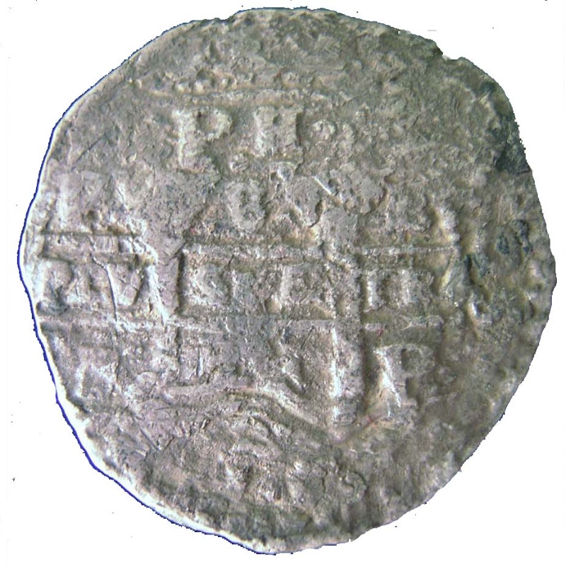 Moneda 600 Reales (Réais) - Afonso VI (Contramarca "600" sobre "8 Reales (Réais) - Felipe IV, España") | 1663 - Reverso Reverso de 600 Reales (Réais) - Afonso VI (Contramarca "600" sobre "8 Reales (Réais) - Felipe IV, España")