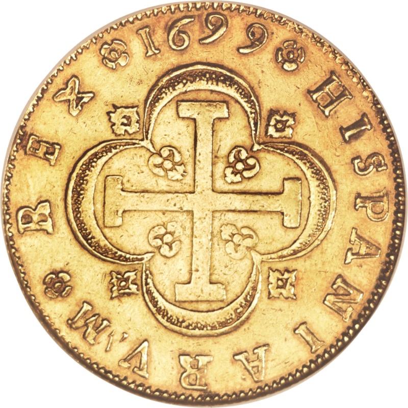 Moneda 8 Escudos - Carlos II (Sevilla) | 1699 - 1700 - Reverso Reverso de 8 Escudos - Carlos II (Sevilla)