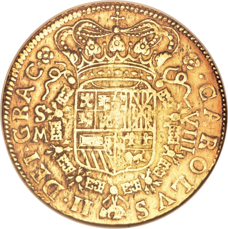 Moneda 8 Escudos - Carlos II (Sevilla) | 1699 - 1700 - Anverso Anverso de 8 Escudos - Carlos II (Sevilla)