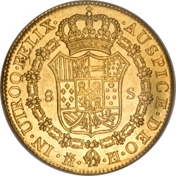 Reverso de 8 Escudos - Carlos III