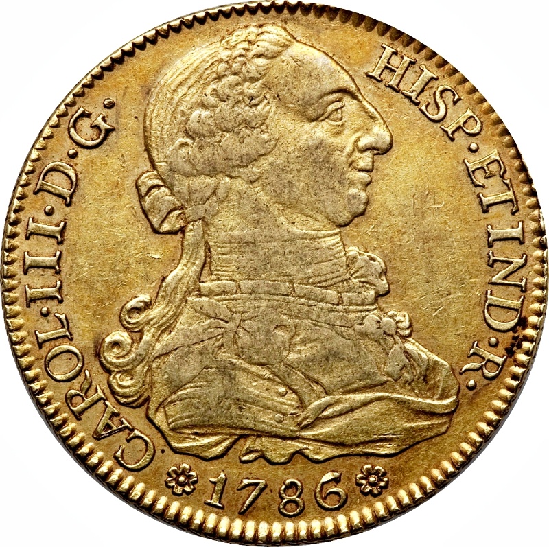 Moneda 8 Escudos - Carlos III | 1786 - 1788 - Anverso Anverso de 8 Escudos - Carlos III