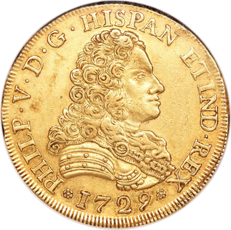 Moneda 8 Escudos - Felipe V | 1729 - 1738 - Anverso Anverso de 8 Escudos - Felipe V