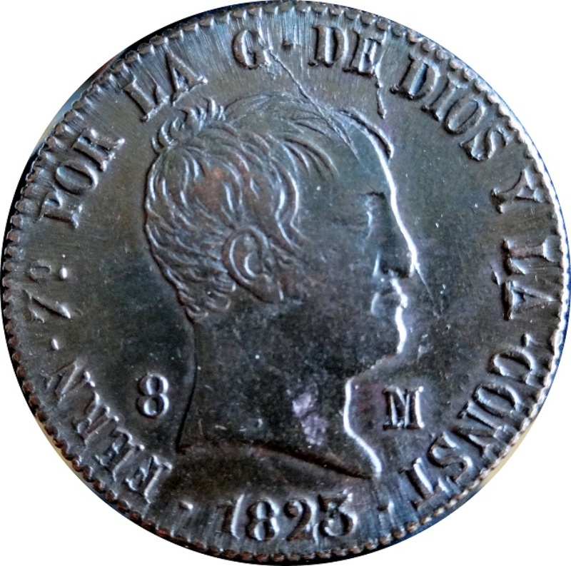 Anverso de 8 Maravedís - Fernando VII (Segovia, Constitucional)