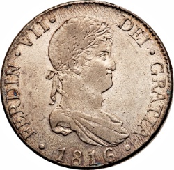 Anverso de 8 Reales - Fernando VII (2º retrato)