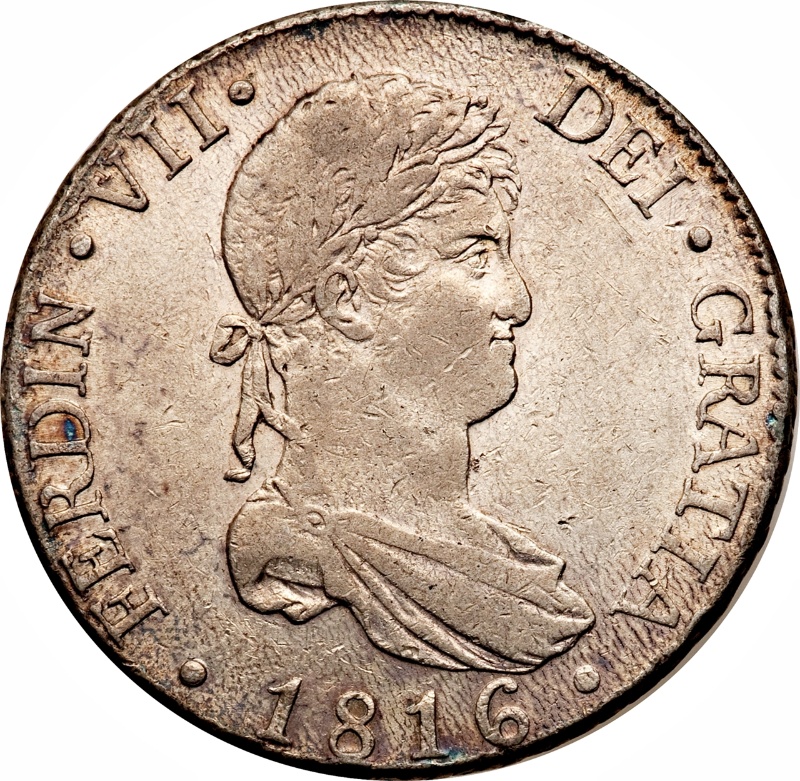 Anverso de 8 Reales - Fernando VII (2º retrato)