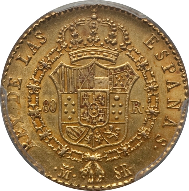Moneda 80 Reales - Fernando VII | 1822 - 1823 - Reverso Reverso de 80 Reales - Fernando VII