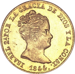 Anverso de 80 Reales - Isabel II (CONSTITUCIÓN)