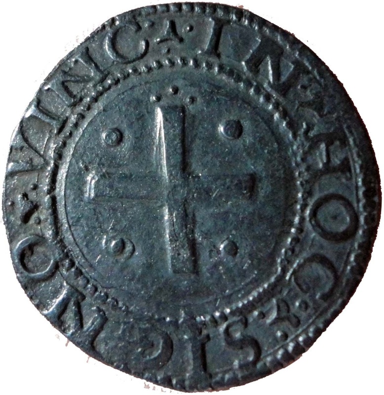 Reverso de 80 Reales (Réais) (LXXX) "Real Português Dobrado" - João III (Cruz con arandelas, Lisboa)