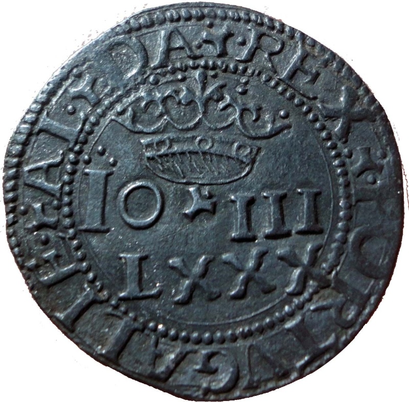 Anverso de 80 Reales (Réais) (LXXX) "Real Português Dobrado" - João III (Cruz con arandelas, Lisboa)