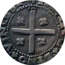 Reverso de 80 Reales (Réais) (LXXX) "Real Português Dobrado" - João III (Cruz con cuatrifolios, Lisboa)