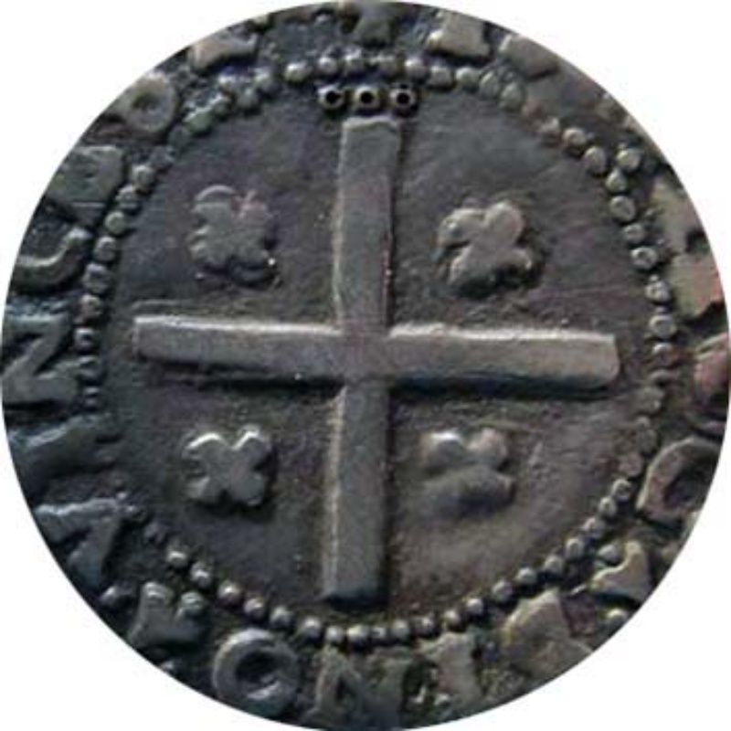 Moneda 80 Reales (Réais) (LXXX) "Real Português Dobrado" - João III (Cruz con cuatrifolios, Lisboa) | 1555 - 1557 - Reverso Reverso de 80 Reales (Réais) (LXXX) "Real Português Dobrado" - João III (Cruz con cuatrifolios, Lisboa)
