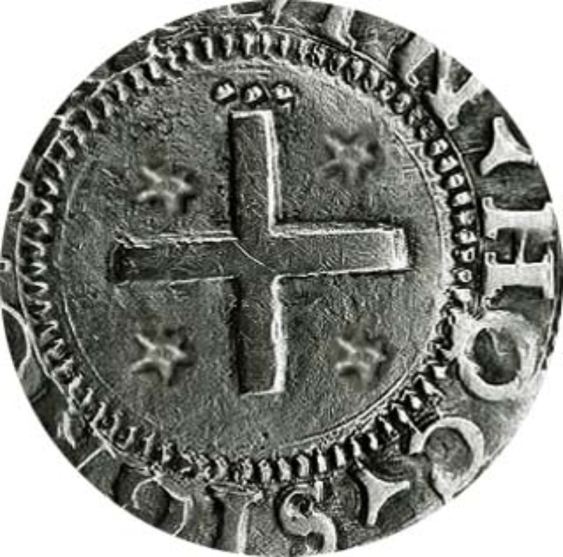 Moneda 80 Reales (Réais) (LXXX) "Real Português Dobrado" - João III (Cruz con estrellas, Lisboa) | 1555 - 1557 - Reverso Reverso de 80 Reales (Réais) (LXXX) "Real Português Dobrado" - João III (Cruz con estrellas, Lisboa)