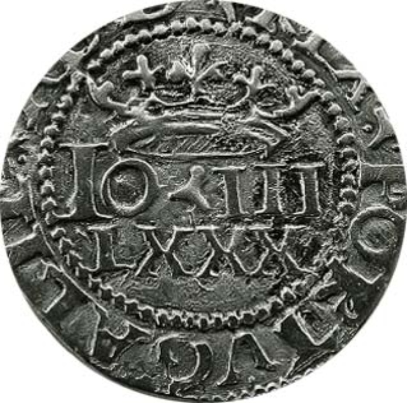 Moneda 80 Reales (Réais) (LXXX) "Real Português Dobrado" - João III (Cruz con estrellas, Lisboa) | 1555 - 1557 - Anverso Anverso de 80 Reales (Réais) (LXXX) "Real Português Dobrado" - João III (Cruz con estrellas, Lisboa)