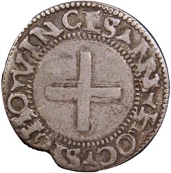 Reverso de 80 Reales (Réais) (LXXX) "Real Português Dobrado" - João III (Cruz única, Lisboa)