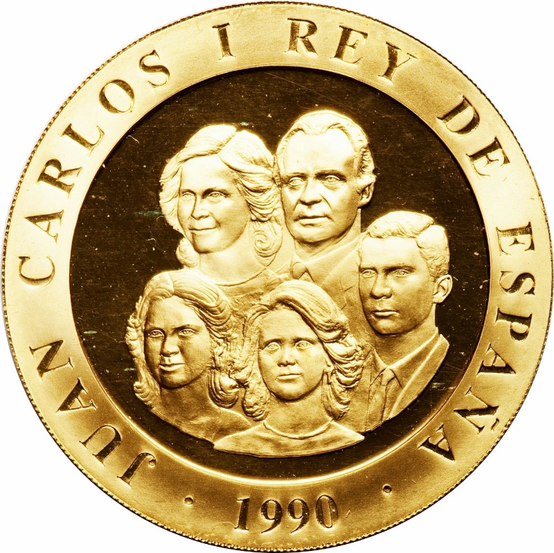 Moneda 80.000 Pesetas - Juan Carlos I (Discobolus) | 1990 - Anverso Anverso de 80.000 Pesetas - Juan Carlos I (Discobolus)