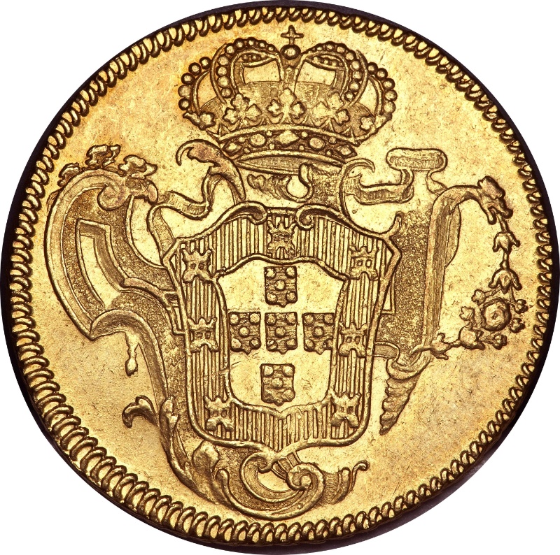 Reverso de Peça - José I (ceca de Lisboa, Bahía y Río)