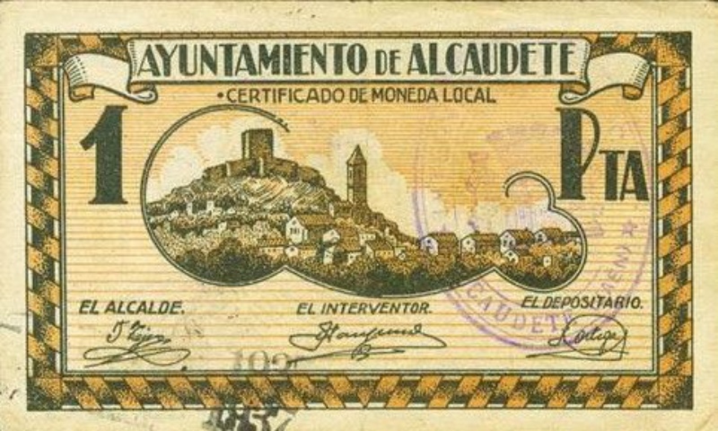 Anverso de 1 Peseta (Alcaudete)