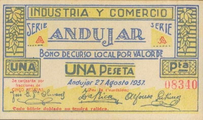 Anverso de 1 Peseta (Andújar)