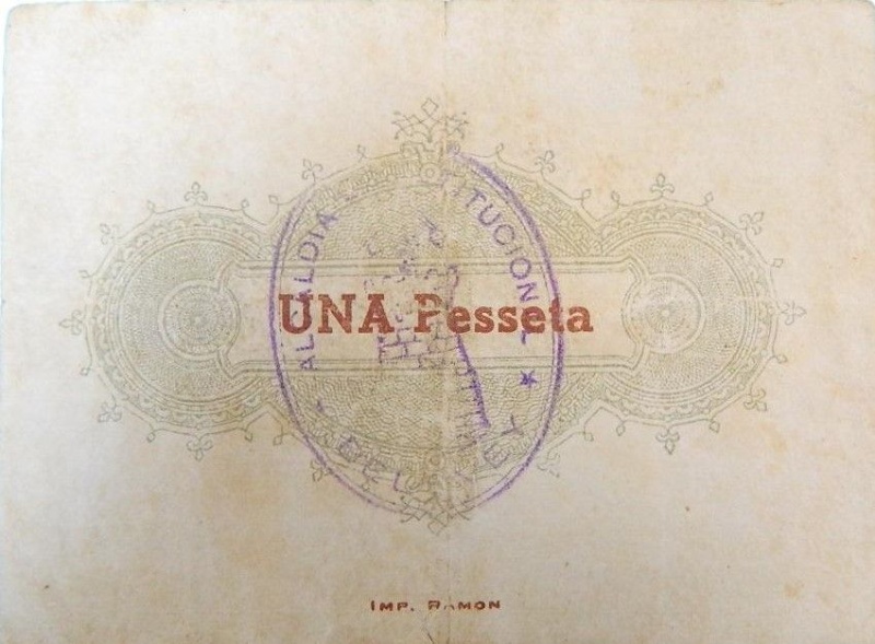 Reverso de 1 Peseta (Bellvei)