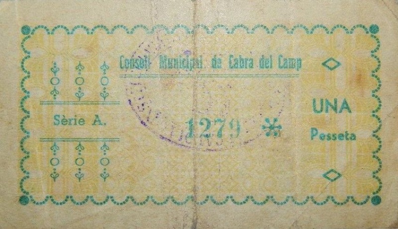 Reverso de 1 Peseta (Cabra del Camp)