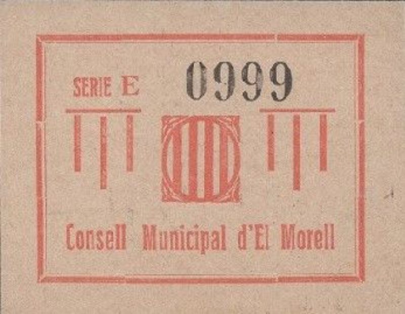 Reverso de 1 Peseta (El Morell)