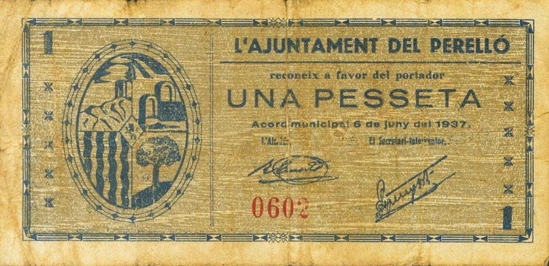 Anverso de 1 Peseta (El Perelló)